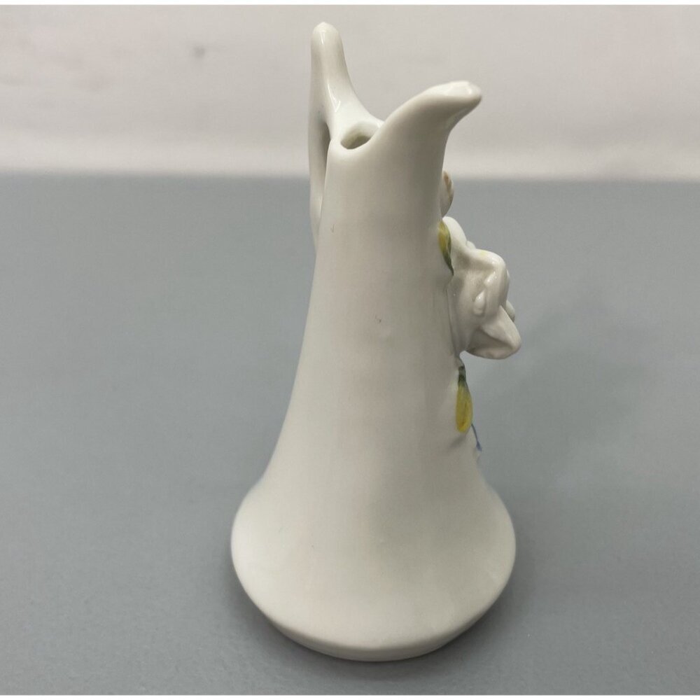 Mini Miniature Vase Pitcher Shoes Porcelain White Floral Flower Made in Japan - Picture 5 of 16
